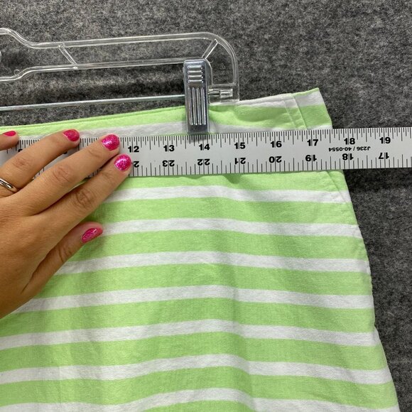 Lady Hagen Skirts Women's 12 Green White Striped Zip Lined Shorts Sport Cotton - Picture 4 of 9